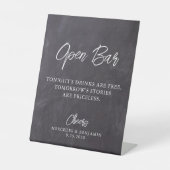 Rustikale Open Bar Chalkboard Personalisierte Hoch Sockelschild (Vorderseite)