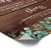 Rustikale Open Bar Greenerity String Lights Weddin Poster (Ecke)