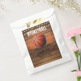 Rustikale Orange Basketball Babydusche Geschenktütchen