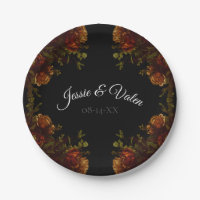 Rustikale Orange Black Elegante Hochzeit Einladung