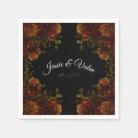 Rustikale Orange Black Elegante Hochzeit Einladung