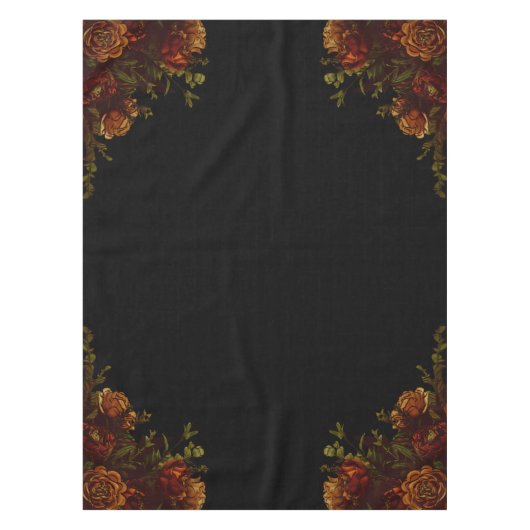 Rustikale Orange Black Elegante Hochzeit Einladung Tischdecke (Vorderseite)