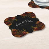 Rustikale Orange Black Elegante Hochzeit Einladung Untersetzer (angewinkelt)