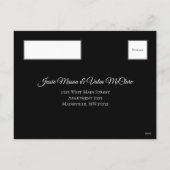 Rustikale Orange Black Elegante Wedding Feiertagspostkarte (Rückseite)