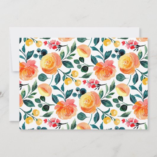 Rustikale Orange-Blume Benutzerdefinierter Brautpa Dankeskarte (Rückseite)