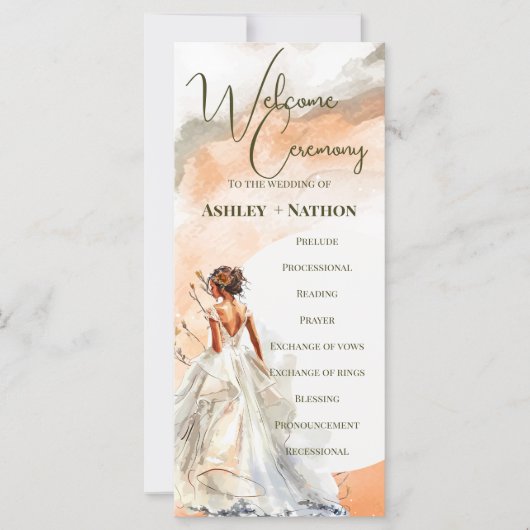 Rustikale Orange Boho Sonnenuntergang Sommerhochze (Vorderseite)