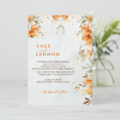 Rustikale Orange Boho Wasserfarbe Blush Hochzeit Einladung (Stehend Vorderseite)