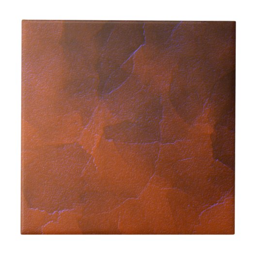 Rustikale Orange-Braun-Blau-Höhenpunkte Abstrakte Fliese (Vorderseite)