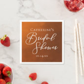 Rustikale Orange-Braun-Hochzeitsdusche Personalisi Serviette (Beispiel)