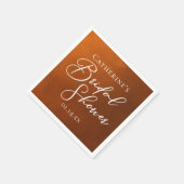 Rustikale Orange-Braun-Hochzeitsdusche Personalisi Serviette (Ecke)