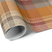 Rustikale Orange-Braune Wüsten-Sand-Karomusterung Geschenkpapier (Rolleneckpunkt)