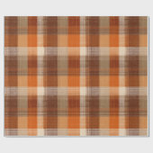 Rustikale Orange-Braune Wüsten-Sand-Karomusterung Geschenkpapier (Flach)