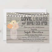 Rustikale orange Brautparty-mit Blumeneinladung Einladung (Vorderseite)
