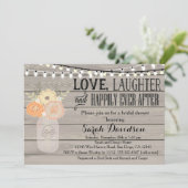 Rustikale orange Brautparty-mit Blumeneinladung Einladung (Stehend Vorderseite)