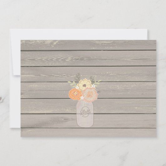 Rustikale orange Brautparty-mit Blumeneinladung Einladung (Rückseite)