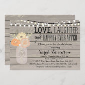 Rustikale orange Brautparty-mit Blumeneinladung Einladung (Vorne/Hinten)