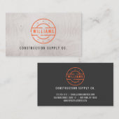 Rustikale Orange-Briefmarke über den Bau von Grauh Visitenkarte (Vorne/Hinten)
