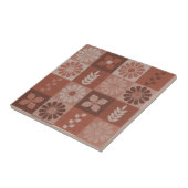 Rustikale Orange Brown Burlap Pattern Keramik Tile Fliese (Seite)