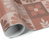 Rustikale Orange Brown Burlap - Wrapping Paper Rol Geschenkpapier (Rolleneckpunkt)