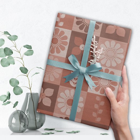 Rustikale Orange Brown Burlap - Wrapping Paper Rol Geschenkpapier
