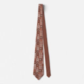 Rustikale Orange Brown Geometric Muster Neck Tie Krawatte (Vorderseite)