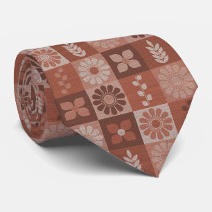 Rustikale Orange Brown Geometric Muster Neck Tie Krawatte