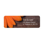 Rustikale Orange Daisy and Barn Wood Rücksendeadre (Vorne)