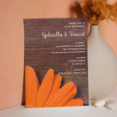 Rustikale Orange Daisy and Barn Wood Wedding Einladung
