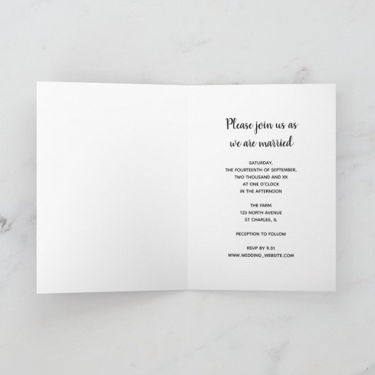 Rustikale Orange Daisy Barn Wedding Einladung (Innenseite)