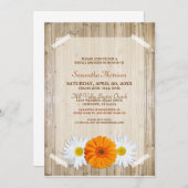 Rustikale Orange Daisy Bridal Dusche Einladung (Vorne/Hinten)