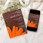 Rustikale Orange Daisy Country Paares Polterabend Einladung