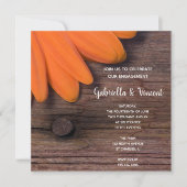 Rustikale Orange Daisy Country Stall Engagement Pa Einladung (Vorderseite)