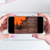 Rustikale Orange Daisy Country Stall Engagement Pa Einladung