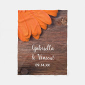 Rustikale Orange Daisy Country Wedding Fleecedecke (Vorderseite)