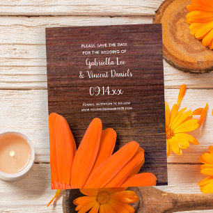Rustikale Orange Daisy Country Wedding Save the Da Date