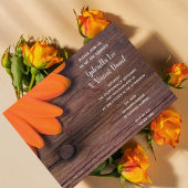 Rustikale Orange Daisy und Barnholz Country Weddin Einladung
