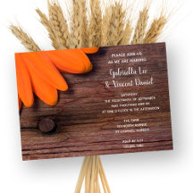 Rustikale Orange Daisy und Barnholz Country Weddin