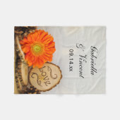 Rustikale Orange Daisy Woodland Wedding Fleecedecke (Vorderseite (Horizontal))