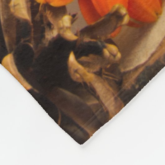 Rustikale Orange Daisy Woodland Wedding Fleecedecke (Ecke)