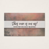 Rustikale Orange Drink Tickets mit moderner Handsc (Vorderseite)