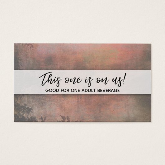 Rustikale Orange Drink Tickets mit moderner Handsc (Vorderseite)