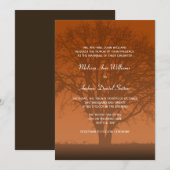 Rustikale Orange Eichenhochzeit Einladung (Vorne/Hinten)