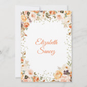 Rustikale Orange Fall Prinzessin Quinceañera Einla Einladung (Rückseite)