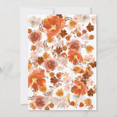 Rustikale Orange Floral Boho Frame Bouquet Wedding Einladung (Rückseite)