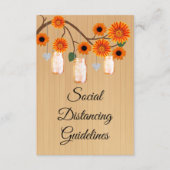 Rustikale Orange Floral Mason Jar Sicherheitsmaßna Begleitkarte (Vorderseite)