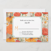 Rustikale Orange Floral Wedding RSVP Card Einladung (Vorderseite)