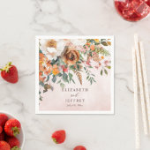 Rustikale Orange Florale Herbsthochzeit Serviette (Beispiel)