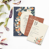 Rustikale Orange Florals mit Speisen RSVP Karte