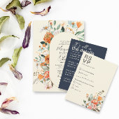 Rustikale Orange Florals mit Speisen RSVP Karte
