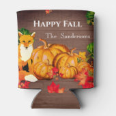 Rustikale Orange Fox Pumpkin Herbst Herbst Blätter Dosenkühler (Rückseite)